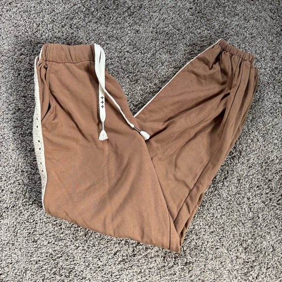 POL Brown Crochet Joggers - Picture 1 of 5